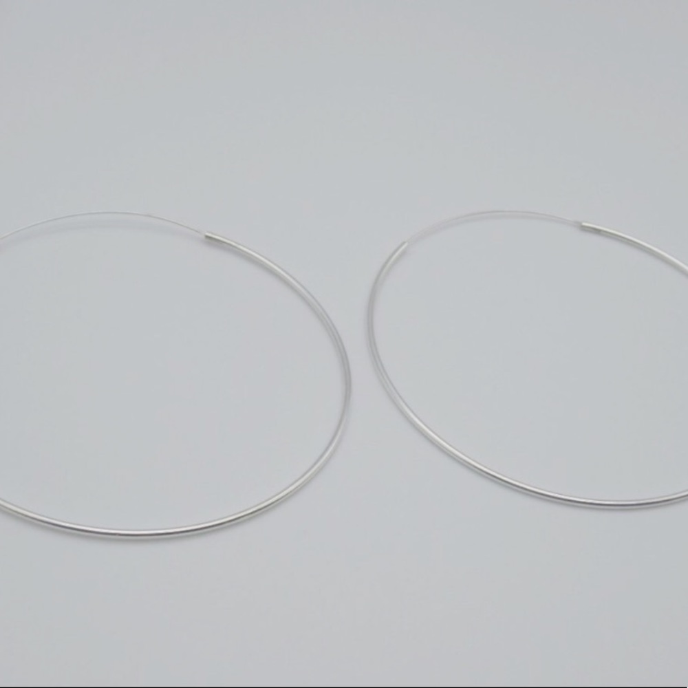 100 mm Sterling Silver Hoop Earrings
